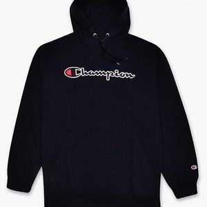 Men/Women/Unisex Black Hoodie with Embroidered Champion name